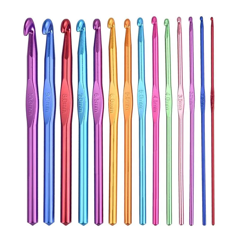 12pcs 1pcs Metal/Wooden/Plastic Handle Crochet Hook Knitting Needles Set Crocheting Needle Tool Sweater Knitting DIY Crafts