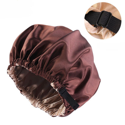 Women Satin Solid Sleeping Hat Night Sleep Cap Hair Care Bonnet Nightcap For Women Men Unisex Cap Bonnet De Nuit Shower Turban