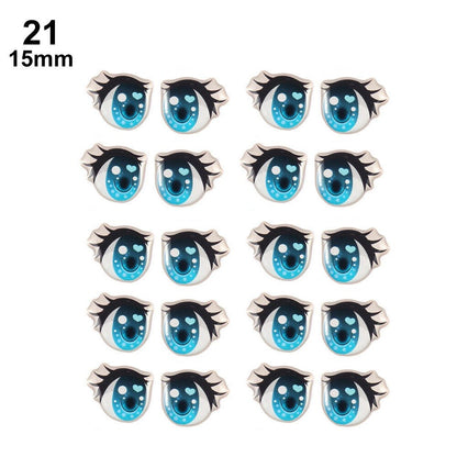 10 Pair Cartoon Crystal Eyes Stickers For Boy Girl Doll Eyes Accessories Anime Figurine Doll Face Organ Paster Eye Chips Paper