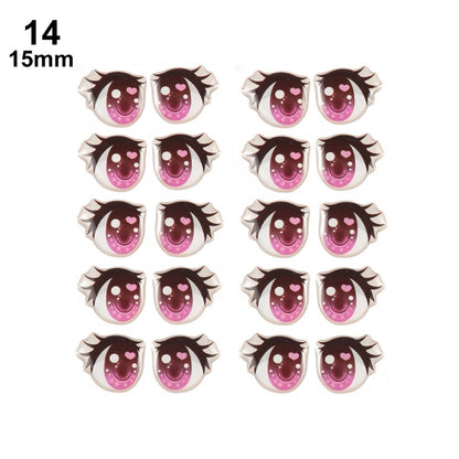 10 Pair Cartoon Crystal Eyes Stickers For Boy Girl Doll Eyes Accessories Anime Figurine Doll Face Organ Paster Eye Chips Paper