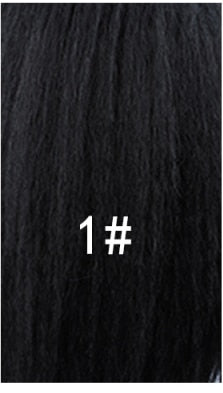 Lydia Tail Warping Synthetic 16&quot; Kinky Straight Hairpiece With Two Plastic Comb Drawstring Ponytail Hair Extension Natural Black