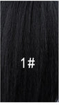 Lydia Tail Warping Synthetic 16&quot; Kinky Straight Hairpiece With Two Plastic Comb Drawstring Ponytail Hair Extension Natural Black