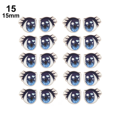 10 Pair Cartoon Crystal Eyes Stickers For Boy Girl Doll Eyes Accessories Anime Figurine Doll Face Organ Paster Eye Chips Paper