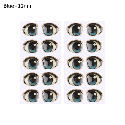 10 Pair Cartoon Crystal Eyes Stickers For Boy Girl Doll Eyes Accessories Anime Figurine Doll Face Organ Paster Eye Chips Paper