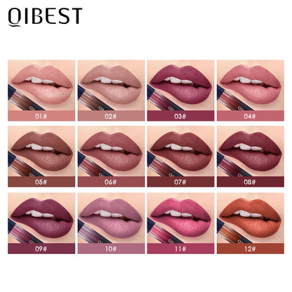 QIBEST Matte Lip Gloss Lips Makeup Moisturizer Lipstick Long Lasting Liquid Lipstick Lip Tint Cosmetics Lipgloss Lightweight