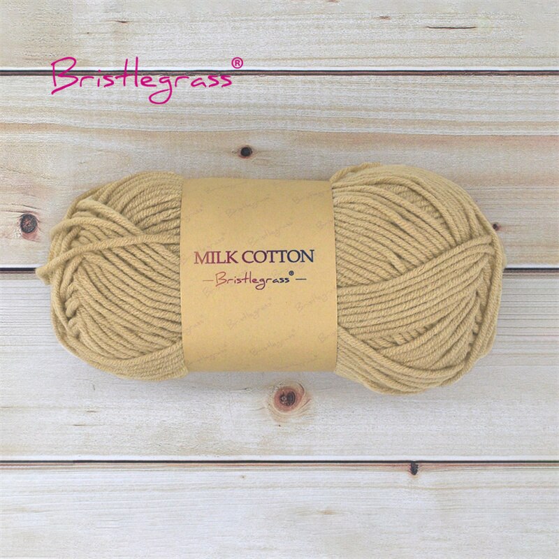 BRISTLEGRASS Acrylic Crochet Wool Yarn 50g Pom-poms Milk Cotton Hand Knitting Threads Baby Sweater Scarf Fabric Needlework Craft