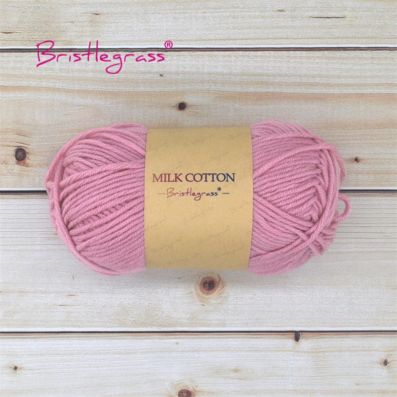 BRISTLEGRASS Acrylic Crochet Wool Yarn 50g Pom-poms Milk Cotton Hand Knitting Threads Baby Sweater Scarf Fabric Needlework Craft