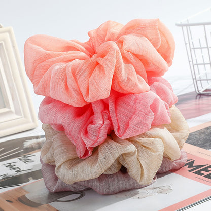 Levao Spring Summer Net Yarn Hair Bow Scrunchies Large Chiffon Women Elastic Hair Band Ponytail Holder Hair Tie Girl Accessories