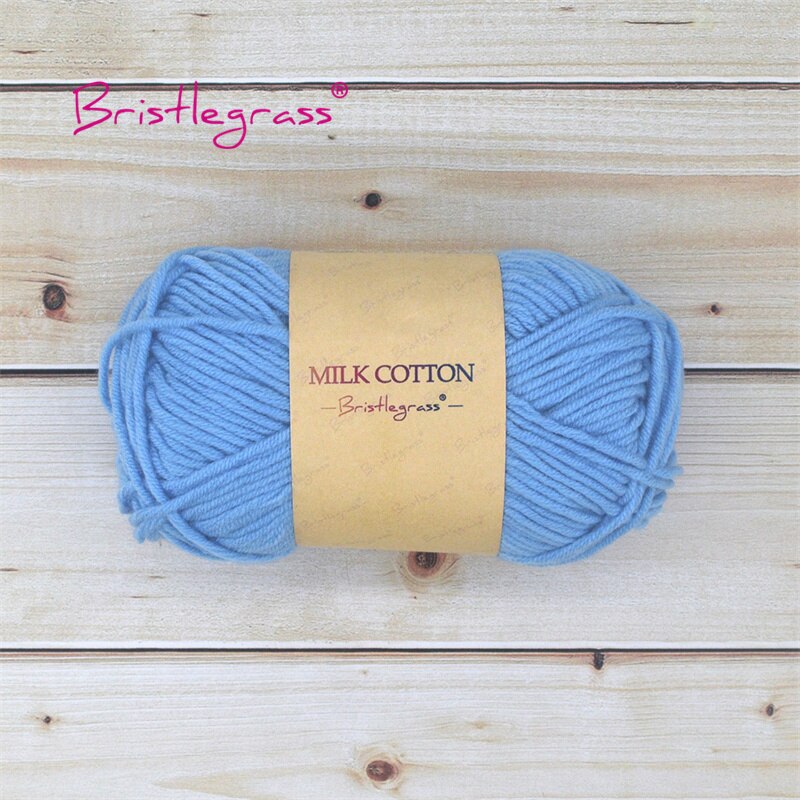 BRISTLEGRASS Acrylic Crochet Wool Yarn 50g Pom-poms Milk Cotton Hand Knitting Threads Baby Sweater Scarf Fabric Needlework Craft