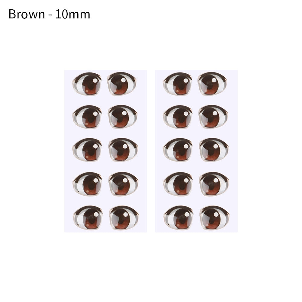 10 Pair Cartoon Crystal Eyes Stickers For Boy Girl Doll Eyes Accessories Anime Figurine Doll Face Organ Paster Eye Chips Paper