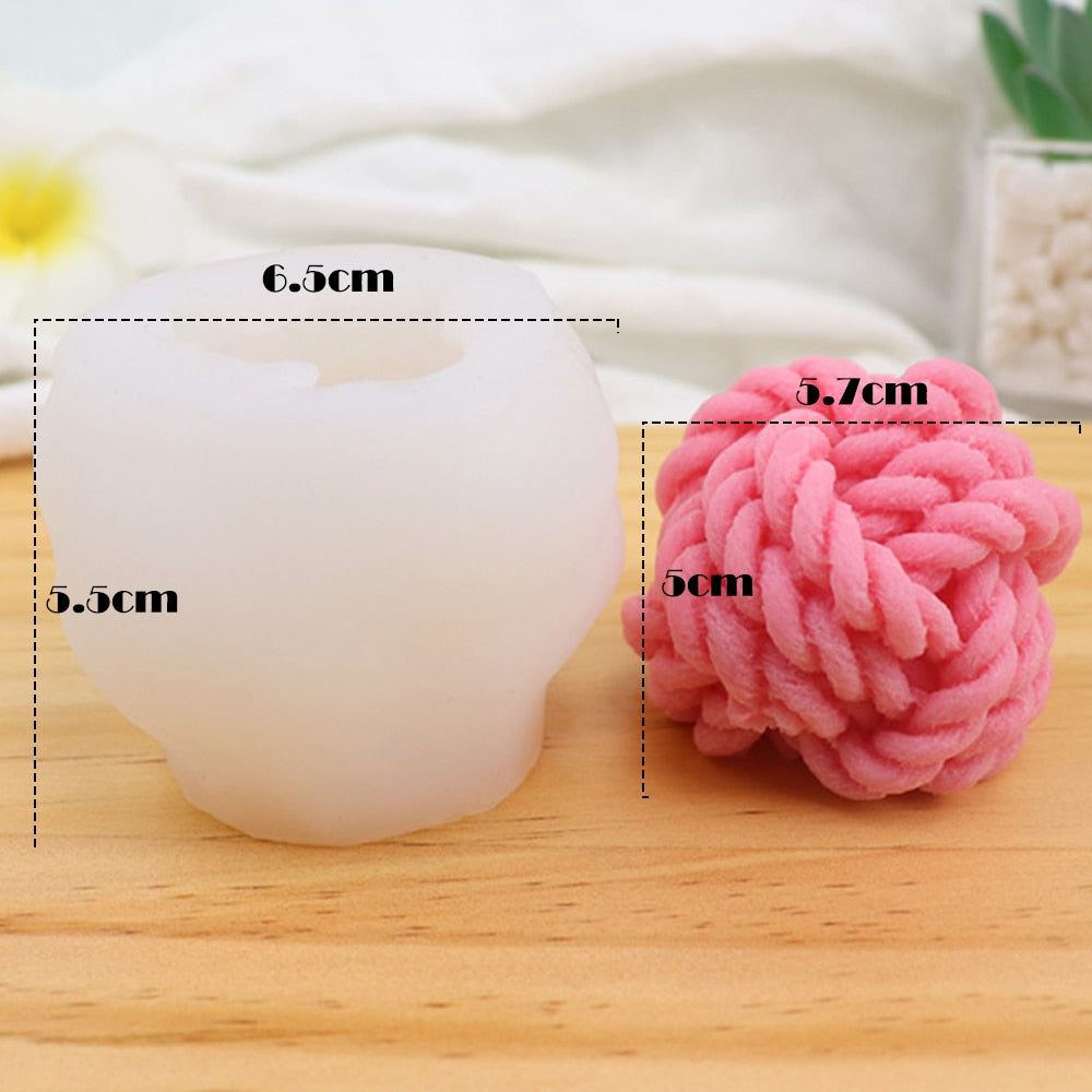 Screw Ball Candle Mold Epoxy Rose Candle Casting Mold Creative Aromatic Plaster Soap Craft Tool Handmade Scented Wax Candle Mold