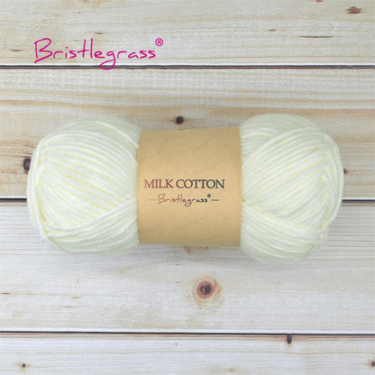 BRISTLEGRASS Acrylic Crochet Wool Yarn 50g Pom-poms Milk Cotton Hand Knitting Threads Baby Sweater Scarf Fabric Needlework Craft