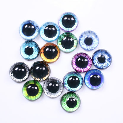 20 Pcs 8/10/12/14/16/18/20mm Doll Eyes Photo Round Glass Cabochon  Diy Flat Back Handmade Jewelry Findings