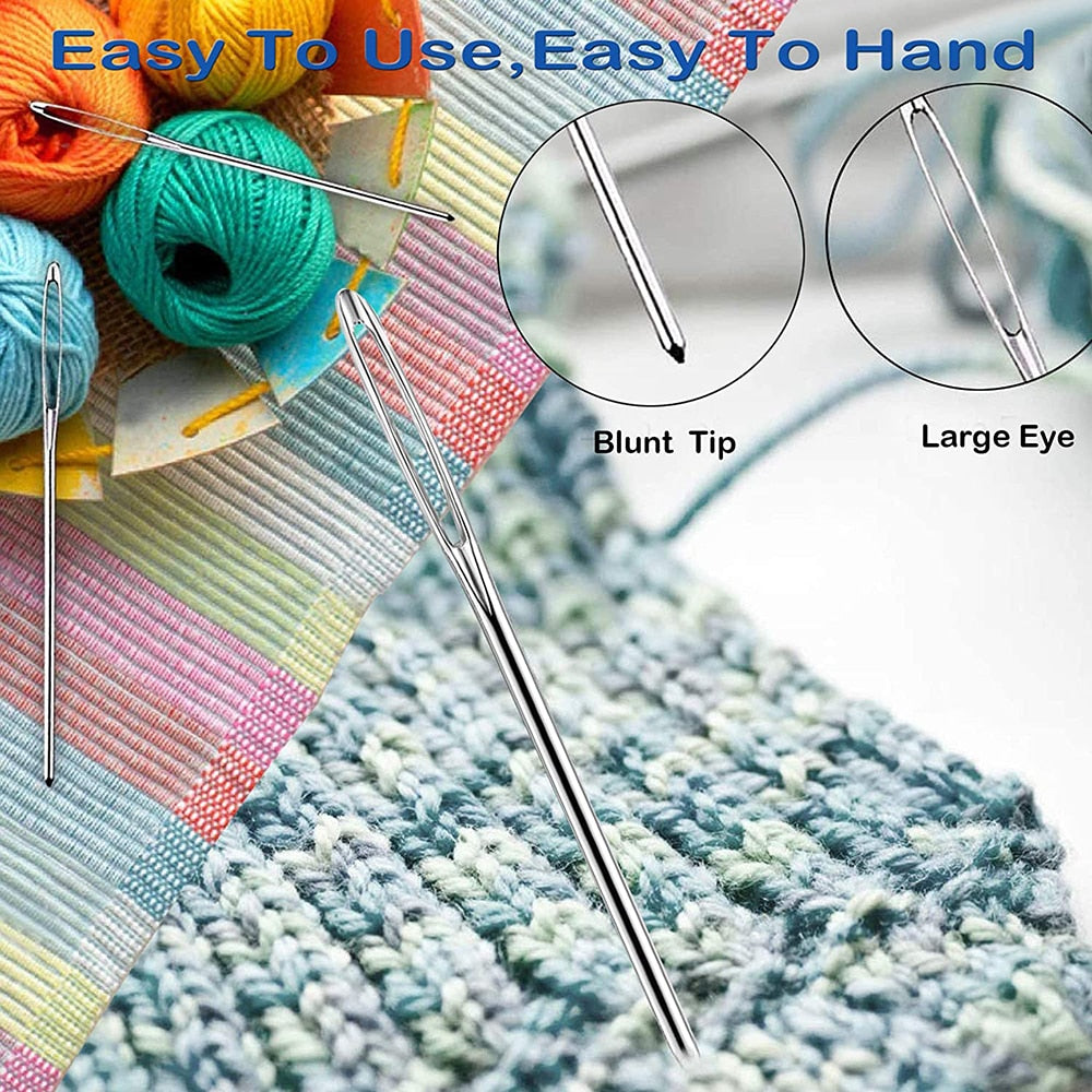 26Pcs Sewing Knitting Kits Large Eye Blunt Yarn Needles &amp; Plastic Weaving Needles &amp; Crochet Locking Counter Stitch Markers Tools