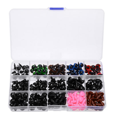 1 Box DIY Craft Eyes Sets 560 Pcs Plastic Colorful Safety Eyes Noses For Animal Toy Doll Craft DIY Making For Tools Accessories