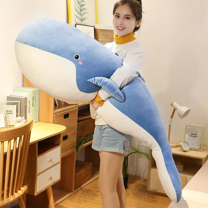 50-150CM Giant Size Plush Toy Sea Animal Blue Whale Soft Toy Stuffed Animal Children's Birthday Gifts