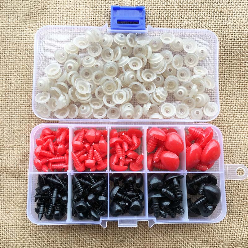 130pcs Safety Nose Eyes Triangle Nose Plastic Eyes for Dolls Toys Crochet Bear Dolls Nose Eyes Amigurumi Making Accessories