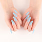 24pcs Long Sensual False Nail White Red Blue Fake Nail Extension Press On Nails Sharon Ladies Removable Decoration Nail Art