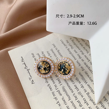 Korean Design Elegant Simulated Pearl Big Round Clip on Earrings Non Pierced Baroque Pearl Ear Clips for Women Jewelry Wholesale