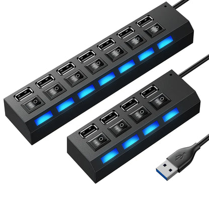 USB Hub 2.0 USB Splitter Multi Hub USB 2.0 Adapter USB Several Ports Power Adapter USB 2.0 With Switch Laptop Accessories For PC