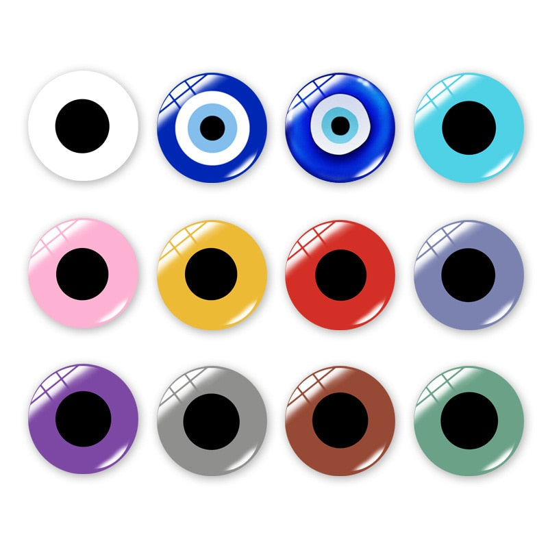 20 Pcs 8/10/12/14/16/18/20mm Doll Eyes Photo Round Glass Cabochon  Diy Flat Back Handmade Jewelry Findings