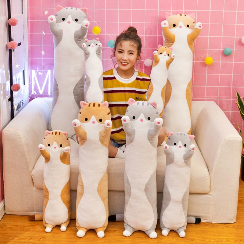 50-130CM Plush Toys Animal Cat Cute Creative Long Soft Toys Office Break Nap Sleeping Pillow Cushion Stuffed Gift Doll for Kids