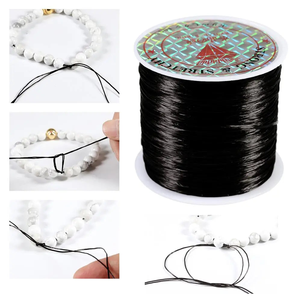 393inch/Roll Strong Elastic Crystal Beading Cord 1mm for Bracelets Stretch Thread String Necklace DIY Jewelry Making Cords Line