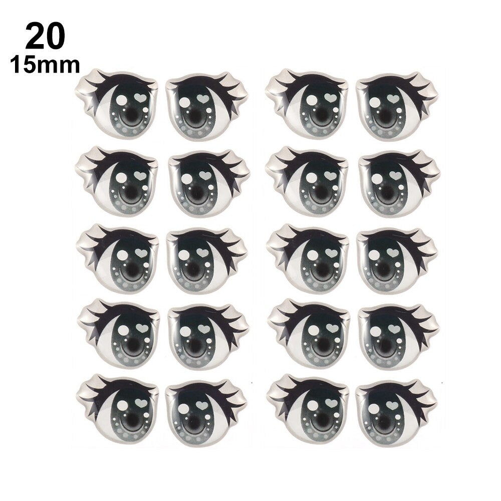 10 Pair Cartoon Crystal Eyes Stickers For Boy Girl Doll Eyes Accessories Anime Figurine Doll Face Organ Paster Eye Chips Paper