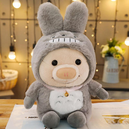 New 1pc 25cm Cute Piggy Turned Dog Rabbit Rat Mouse Bear Doll Plush Toy  Dog Doll Stuffed Animals Toys For Children Gift