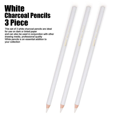 Professional 3Pcs White Sketch Charcoal Pencils Standard Pencil Drawing Pencils Set For School Tool Painting Art Supplies