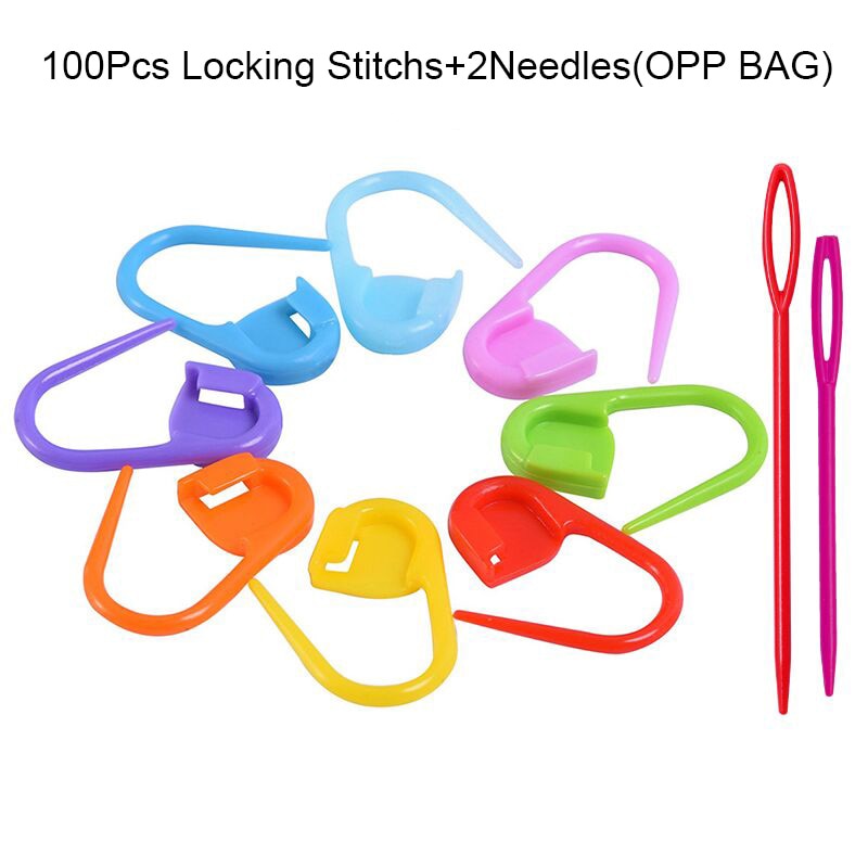 LMDZ 150/100/104 Pcs Locking Stitch Markers Colorful Plastic Knitting Crochet Locking Markers Crochet Needle Clip Hook Tool