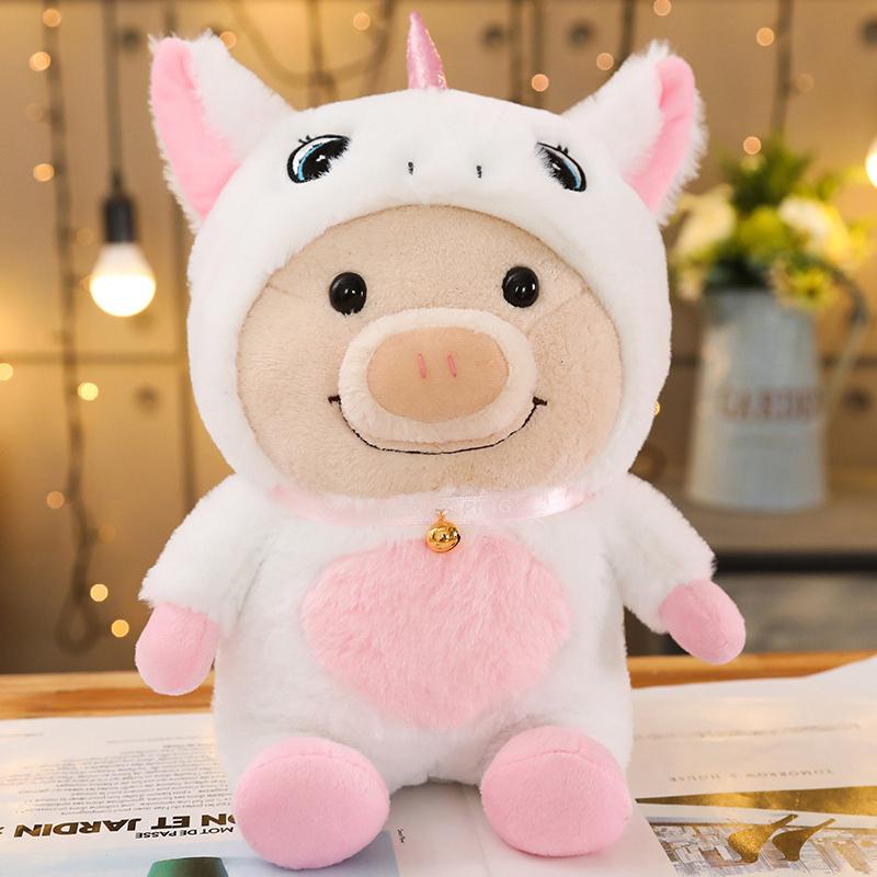 New 1pc 25cm Cute Piggy Turned Dog Rabbit Rat Mouse Bear Doll Plush Toy  Dog Doll Stuffed Animals Toys For Children Gift