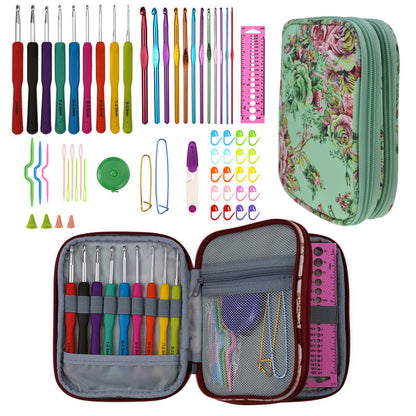 DIY Needle Arts Craft Crochet Hook Set and Bag Animal Ergonomic Yarns Crochet Knitting Needle Scissors Sewing Set Accessories