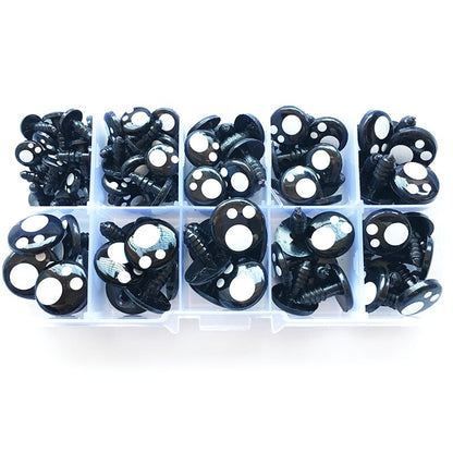 100pcs/box 8-16mm Doll Eyes Cartoon Safety Eyes for Handmade Amigurumi Eyes Doll For Bear Craft Stuffed Toys Doll Accessories