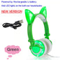 JINSERTA 2020 Cat Ear headphones LED Ear headphone cat earphone Flashing Glowing Headset Gaming Earphones for Adult and Children