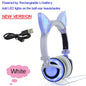 JINSERTA 2020 Cat Ear headphones LED Ear headphone cat earphone Flashing Glowing Headset Gaming Earphones for Adult and Children