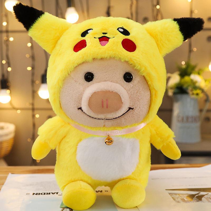 New 1pc 25cm Cute Piggy Turned Dog Rabbit Rat Mouse Bear Doll Plush Toy  Dog Doll Stuffed Animals Toys For Children Gift