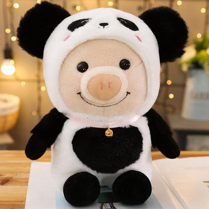 New 1pc 25cm Cute Piggy Turned Dog Rabbit Rat Mouse Bear Doll Plush Toy  Dog Doll Stuffed Animals Toys For Children Gift