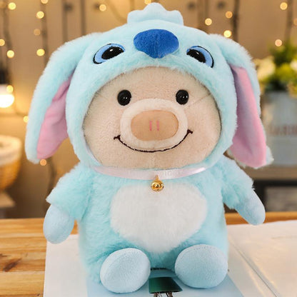 New 1pc 25cm Cute Piggy Turned Dog Rabbit Rat Mouse Bear Doll Plush Toy  Dog Doll Stuffed Animals Toys For Children Gift