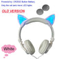 JINSERTA 2020 Cat Ear headphones LED Ear headphone cat earphone Flashing Glowing Headset Gaming Earphones for Adult and Children