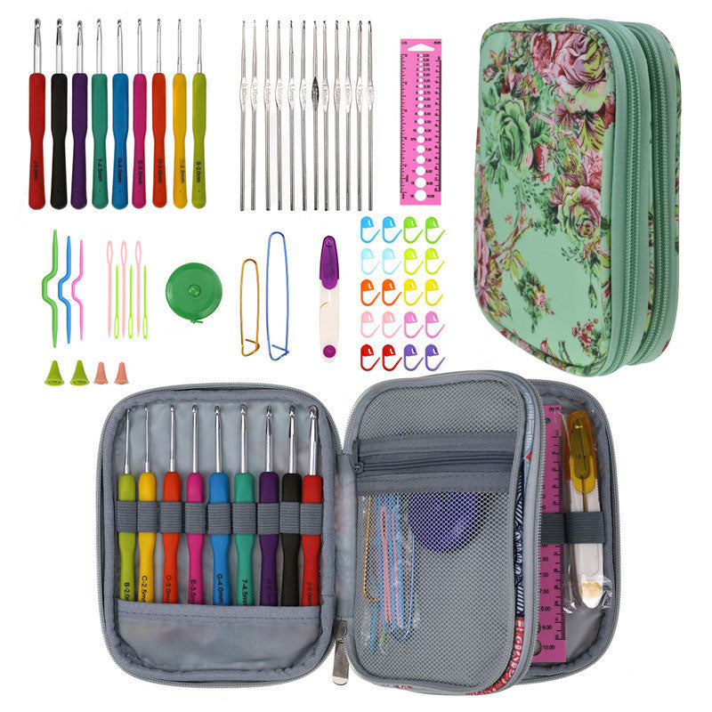 DIY Needle Arts Craft Crochet Hook Set and Bag Animal Ergonomic Yarns Crochet Knitting Needle Scissors Sewing Set Accessories