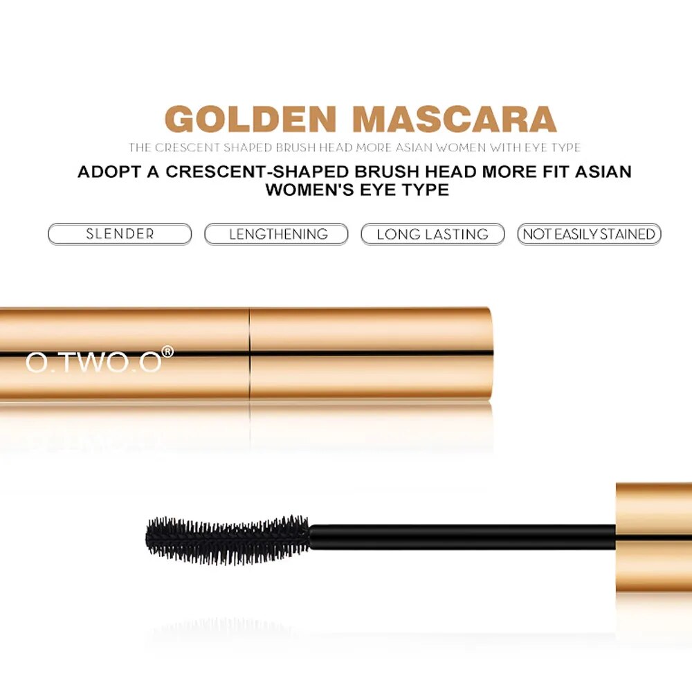 O.TWO.O 12pcs/set 3D Mascara Lengthening Black Lash Eyelash Extension Eye Lashes Brush Gold Color Mascara Makeup Kit