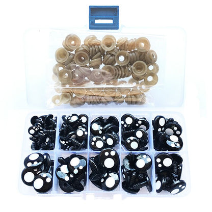 100pcs/box 8-16mm Doll Eyes Cartoon Safety Eyes for Handmade Amigurumi Eyes Doll For Bear Craft Stuffed Toys Doll Accessories