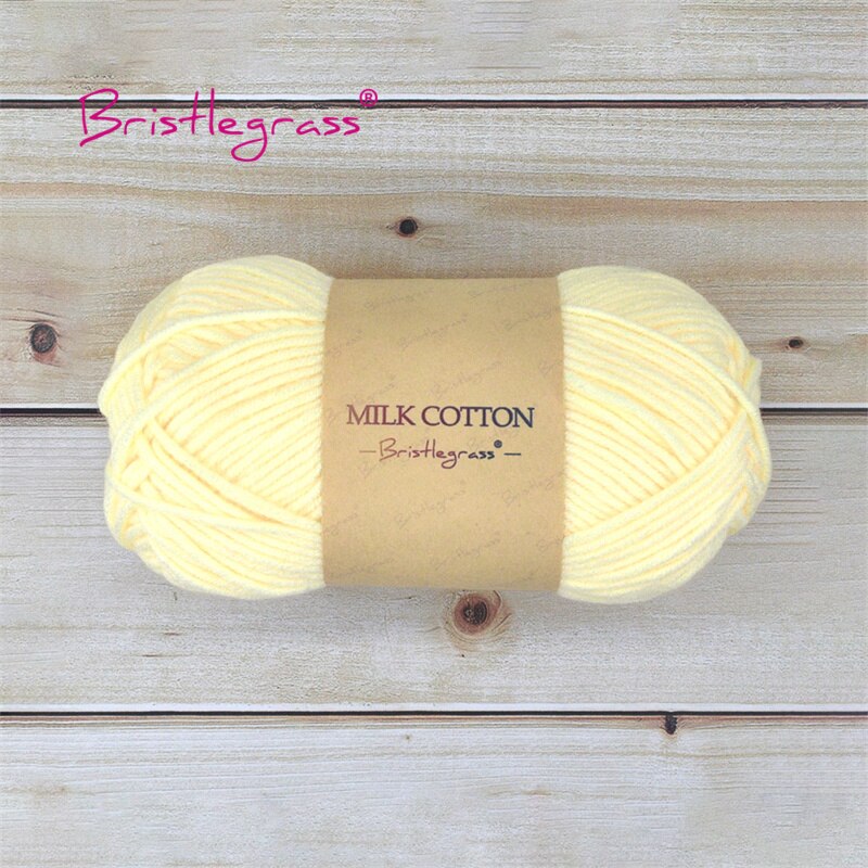 BRISTLEGRASS Acrylic Crochet Wool Yarn 50g Pom-poms Milk Cotton Hand Knitting Threads Baby Sweater Scarf Fabric Needlework Craft