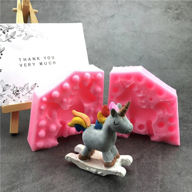 Animal 3D Mold Unicorn Silicone Mould Can Make Ice Cube Candy Chocolate Fondant Cake Tools DIY Baking And Gypsum Clay Resin Art