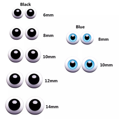 1Pair 6/8/10/12/14 mm Glass Eyes Eyeball For BJD Doll Blue Black Safety Animal Toy Eyes DIY Doll Making Crafts Toy Accessories