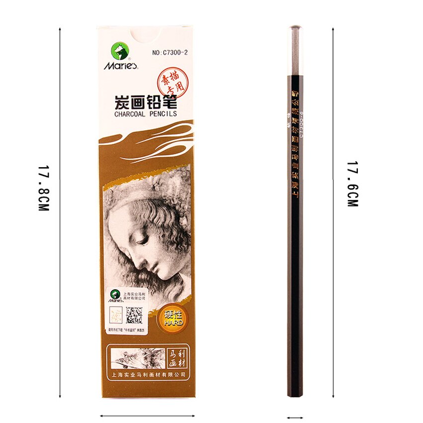 Maries Soft Medium Hard Black Sketch Charcoal Pencil for Sketching Drawing Painting Office School Stationery Art Supplies