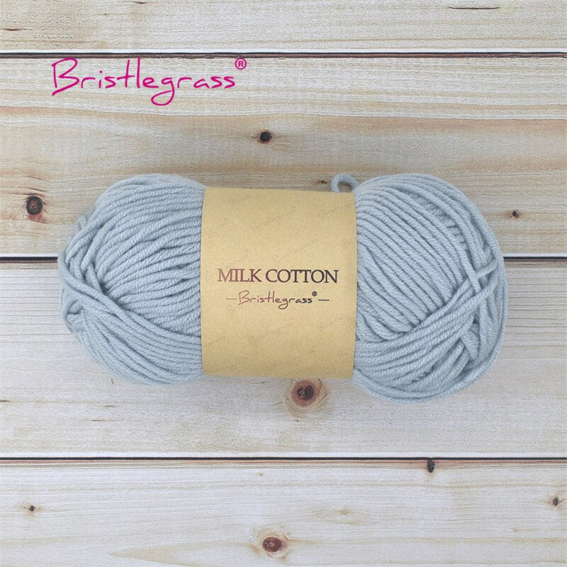 BRISTLEGRASS Acrylic Crochet Wool Yarn 50g Pom-poms Milk Cotton Hand Knitting Threads Baby Sweater Scarf Fabric Needlework Craft