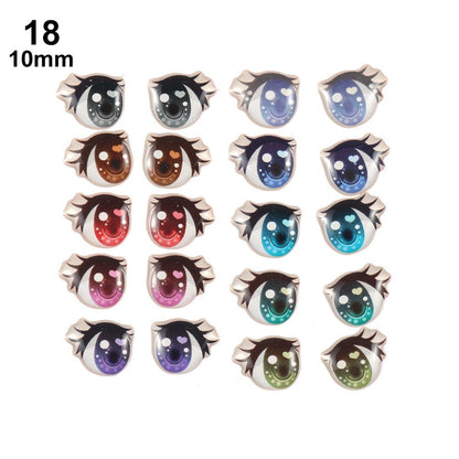 10 Pair Cartoon Crystal Eyes Stickers For Boy Girl Doll Eyes Accessories Anime Figurine Doll Face Organ Paster Eye Chips Paper