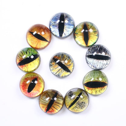 20 Pcs 8/10/12/14/16/18/20mm Doll Eyes Photo Round Glass Cabochon  Diy Flat Back Handmade Jewelry Findings